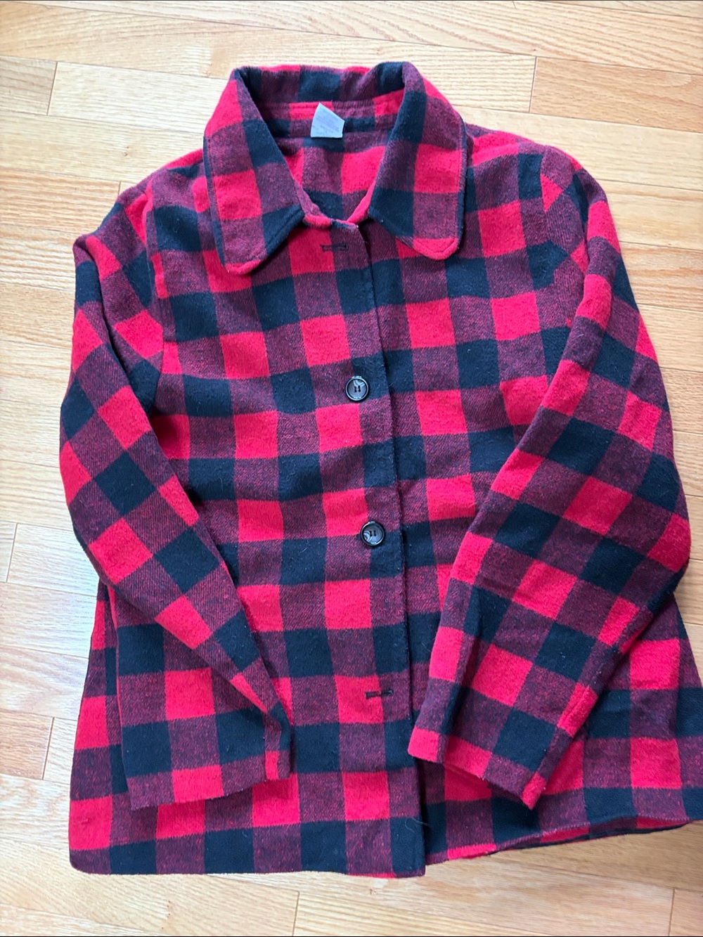 Black /red checkered jacket large